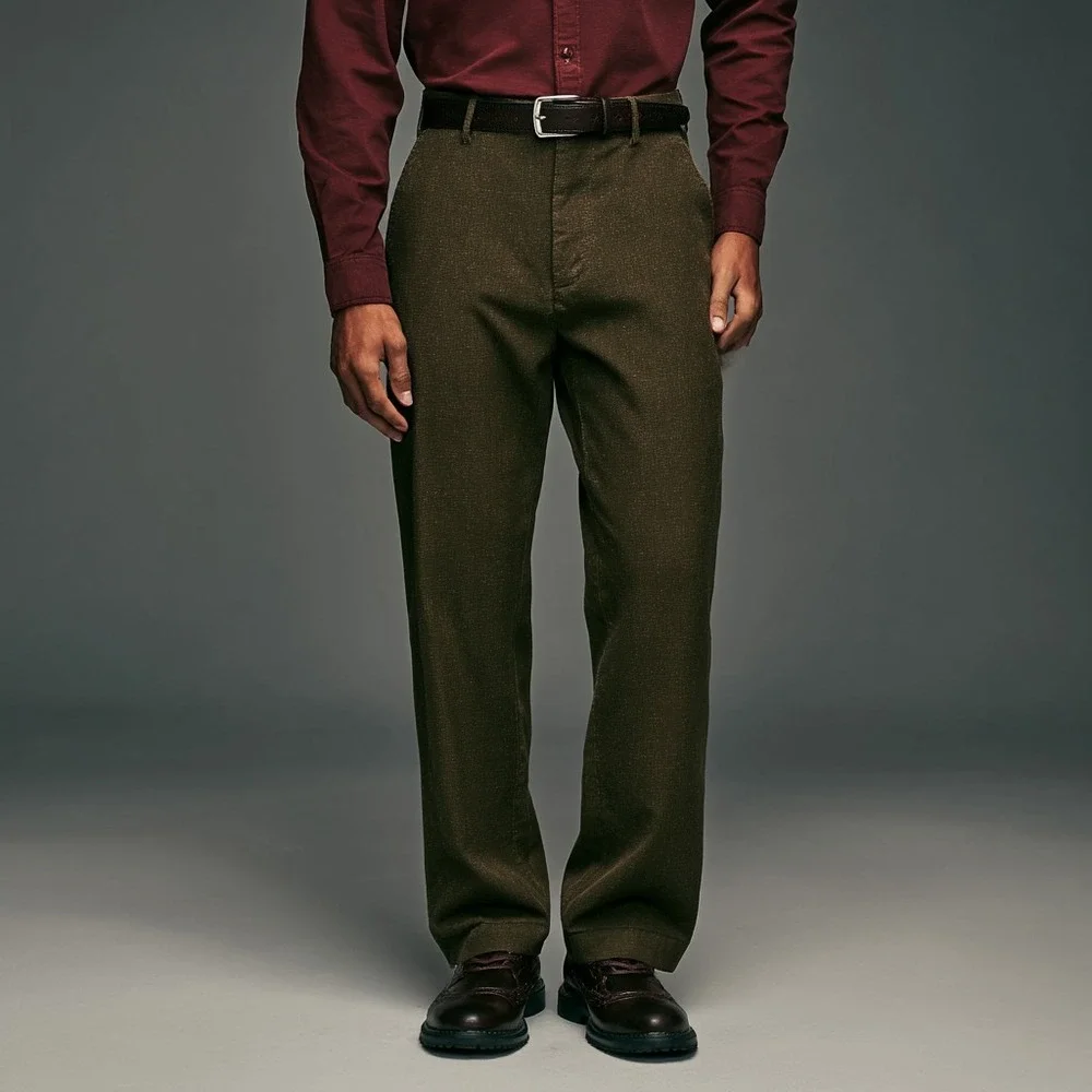 Banana Republic 35x32 Olive‎ Green Textured Chino Pants Straight Leg Casual